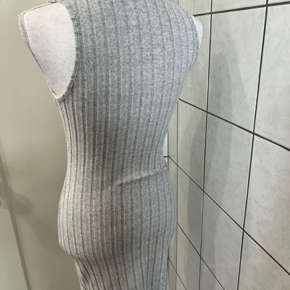 Amazon Gray Ribbed Mini Dress - Picture 2 of 3